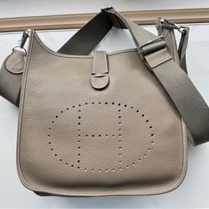 *Designer-Inspired* Elegant Taupe Shoulder Bag